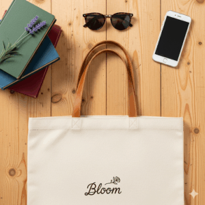 bloom minimalist canvas tote bag – everyday shoulder carryall for women