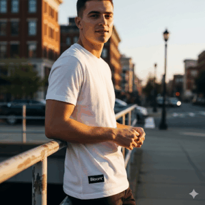 bloom essential cotton crewneck t shirt – men’s minimalist apparel for everyday wear