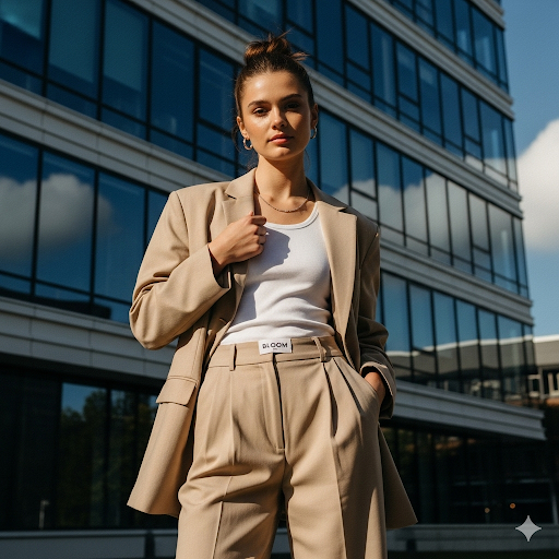 bloom high waist wide leg trousers – women’s minimalist pants for smart casual outfits